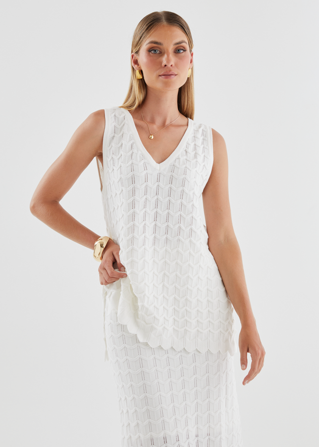 Nerida Knit Top - Off White