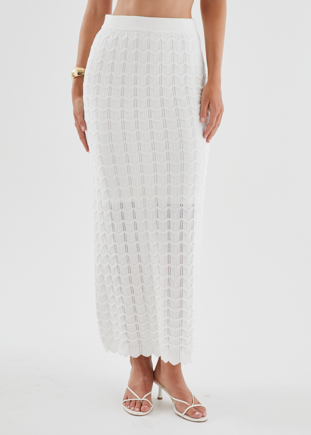 Nerida Knit Maxi Skirt - Off White