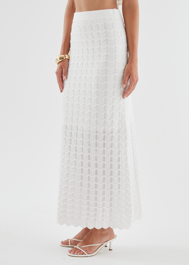 Nerida Knit Maxi Skirt - Off White