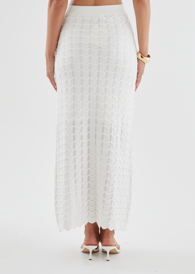 Nerida Knit Maxi Skirt - Off White