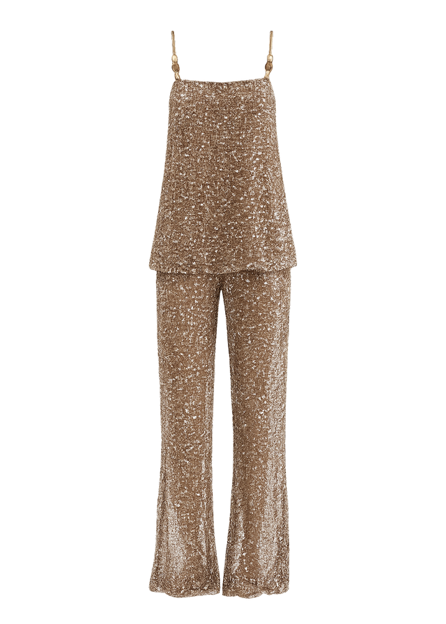 Rosangela Sequin Mesh Set - Mocha