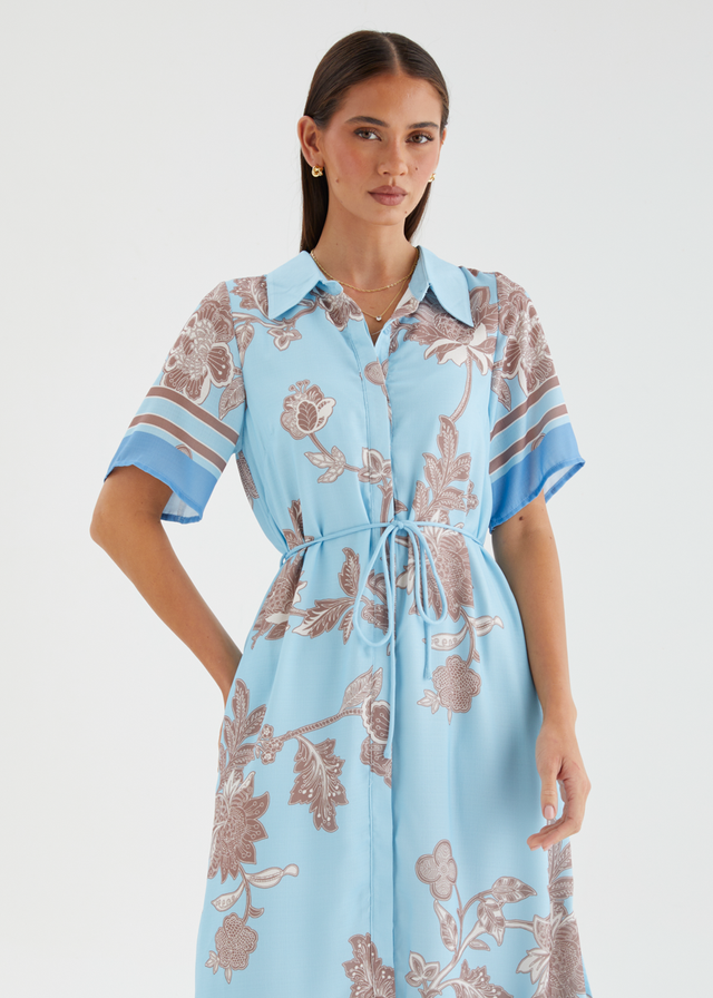 Colleen Midi Dress - Sky Fleur