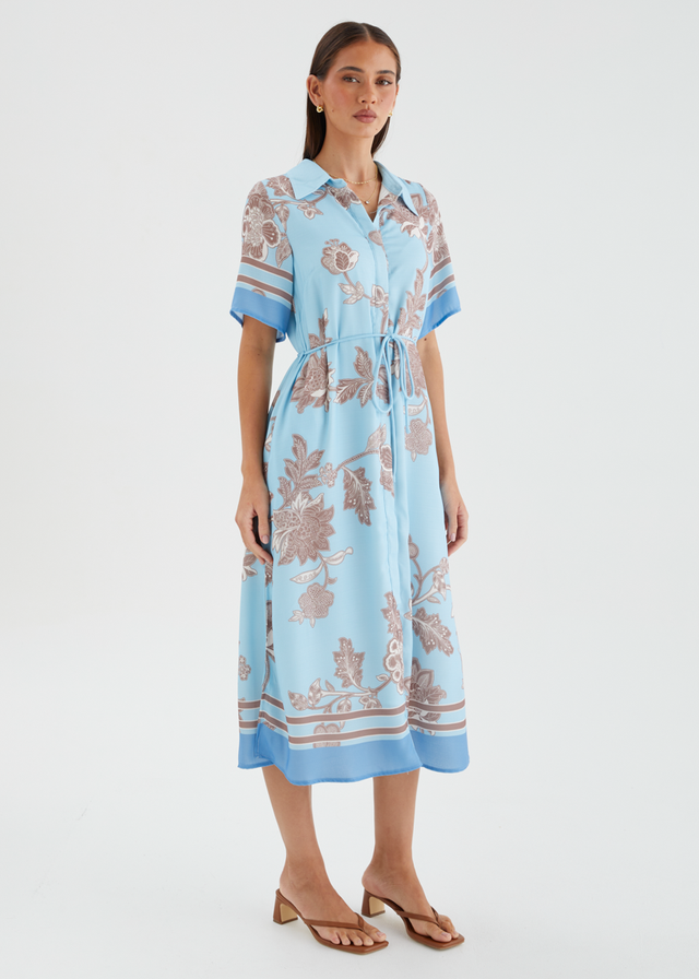 Colleen Midi Dress - Sky Fleur
