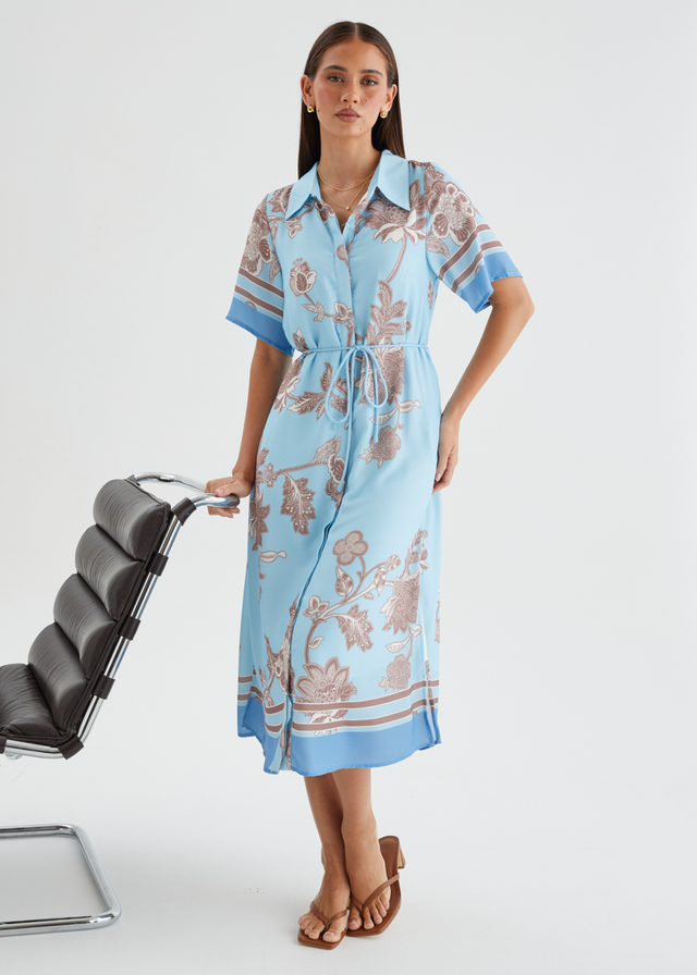 Colleen Midi Dress - Sky Fleur