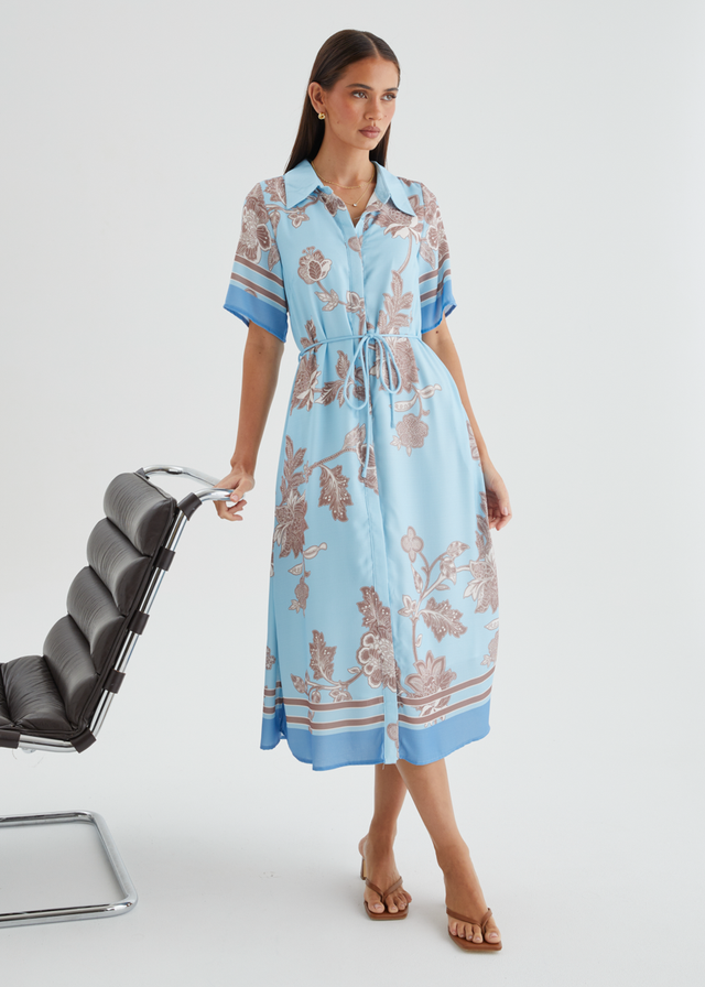 Colleen Midi Dress - Sky Fleur
