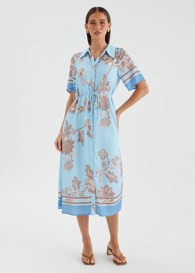 Colleen Midi Dress - Sky Fleur