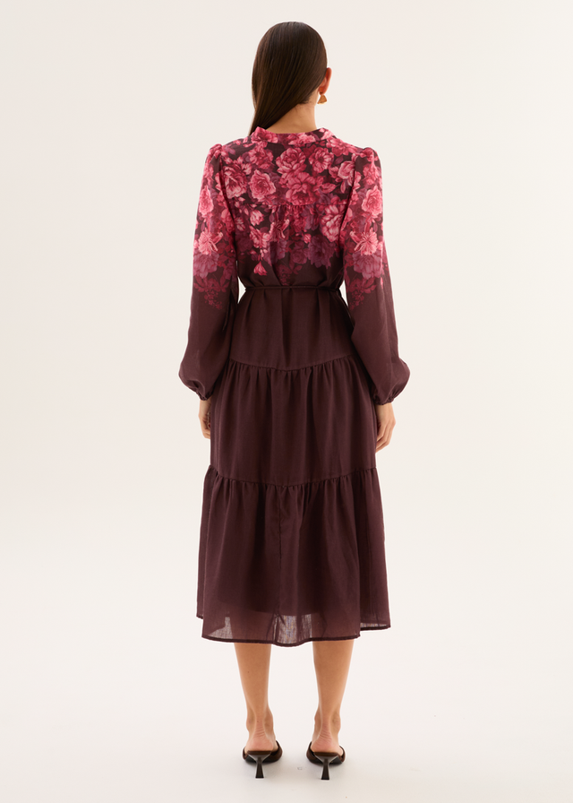 Ainslee Midi Dress - Chocolate Blossom
