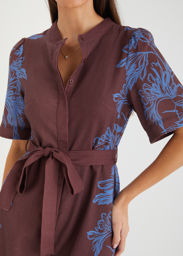Leasah Midi Dress - Chocolate Leaf