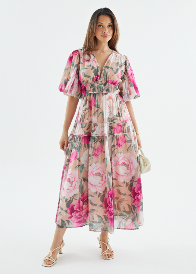 Desima Maxi Dress - Blush Flowers