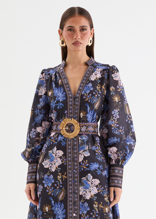 nadine long sleeve midi dress Nadine Midi Dress with Belt