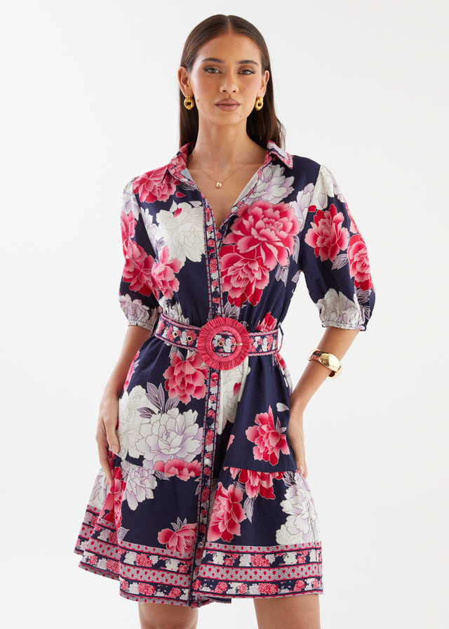 Roena Dress - Crimson Peony