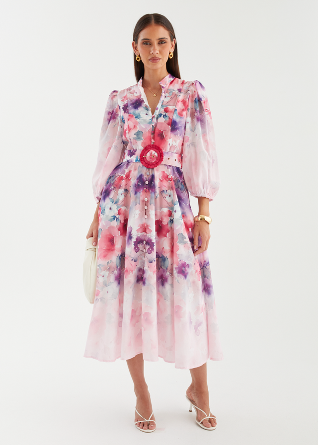 Mykaela Midi Dress - Lavender Blossom