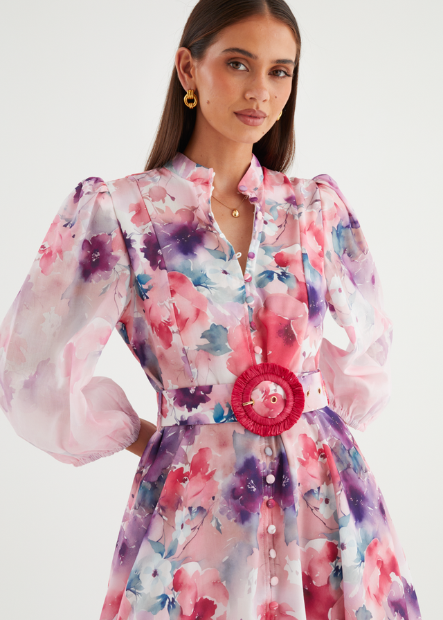 Mykaela Midi Dress - Lavender Blossom