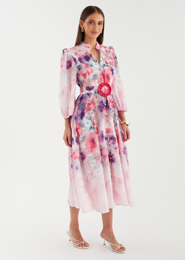 Mykaela Midi Dress - Lavender Blossom