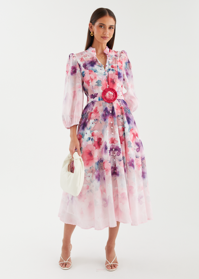 Mykaela Midi Dress - Lavender Blossom