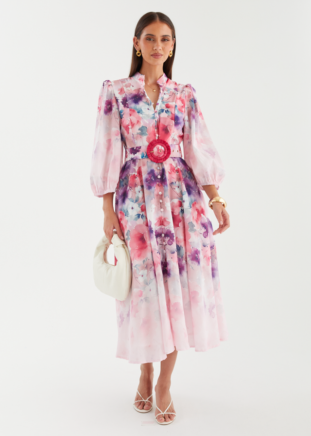 Mykaela Midi Dress - Lavender Blossom
