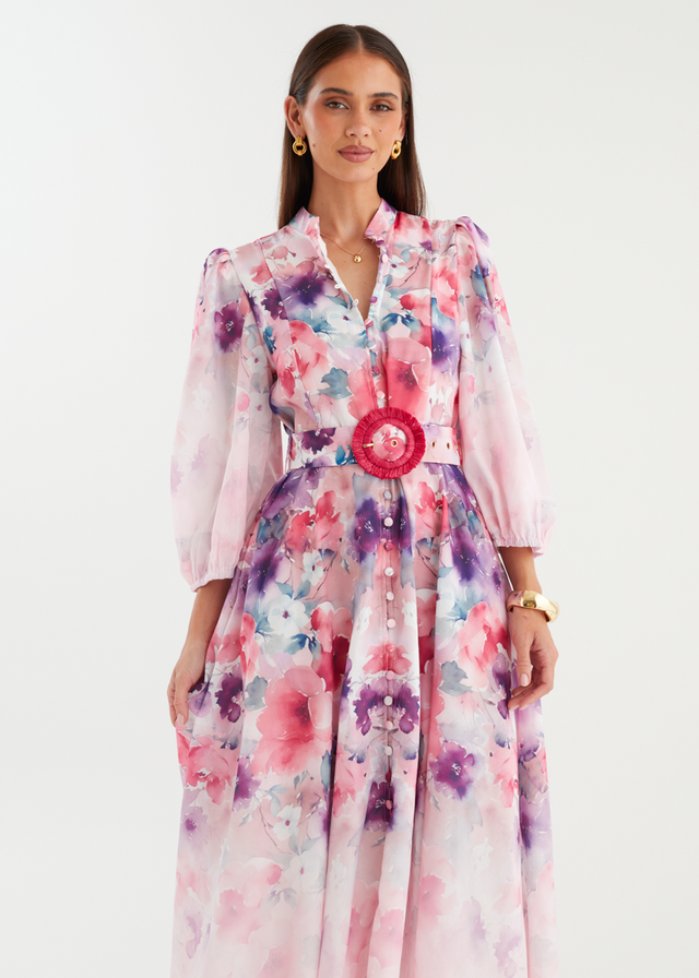 Mykaela Midi Dress - Lavender Blossom