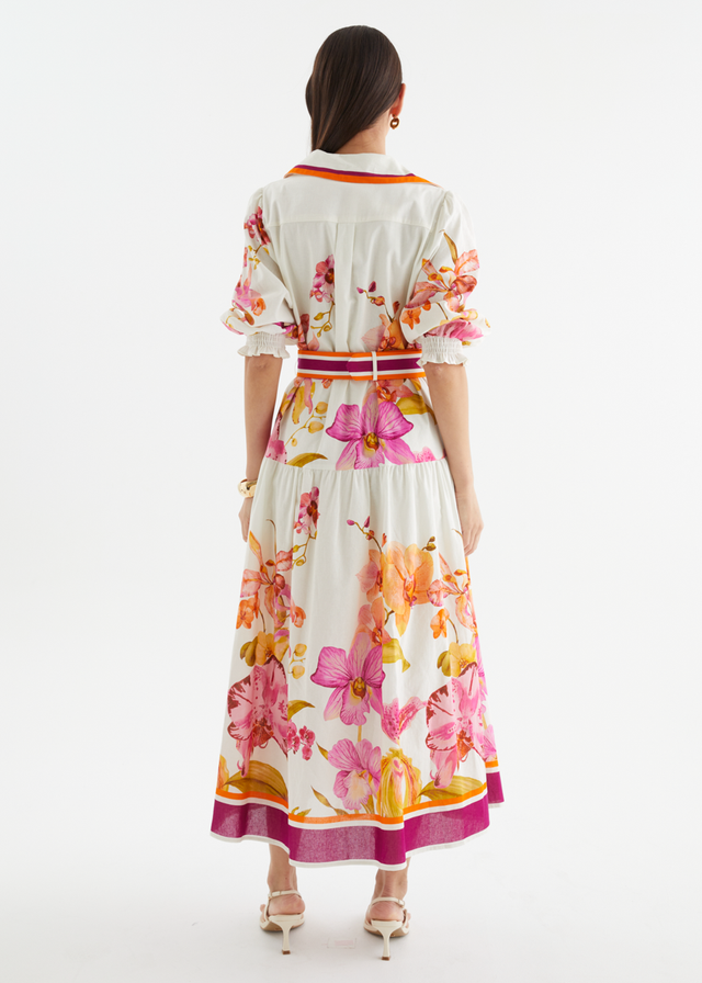 Pabla Maxi Dress - Fuchsia Orchids