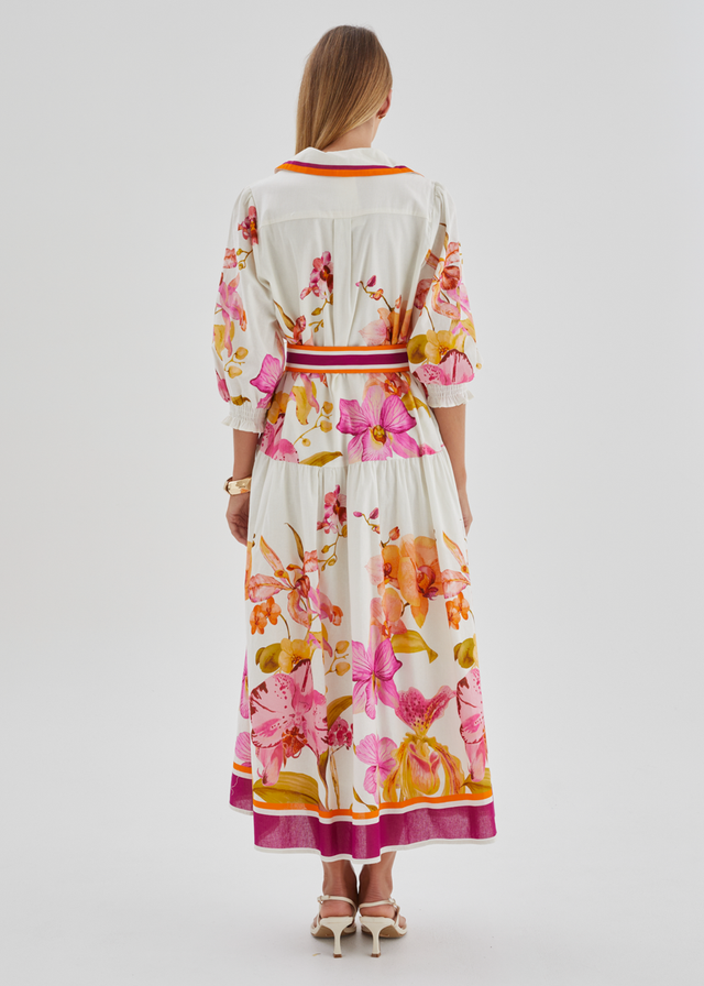 Pabla Maxi Dress - Fuchsia Orchids