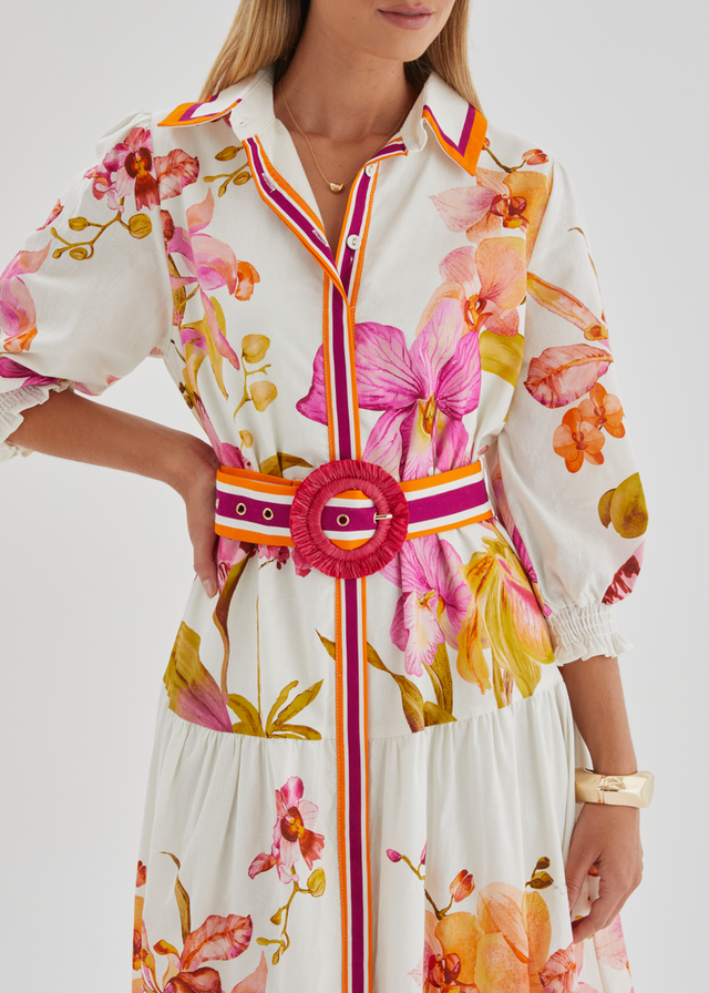 Pabla Maxi Dress - Fuchsia Orchids