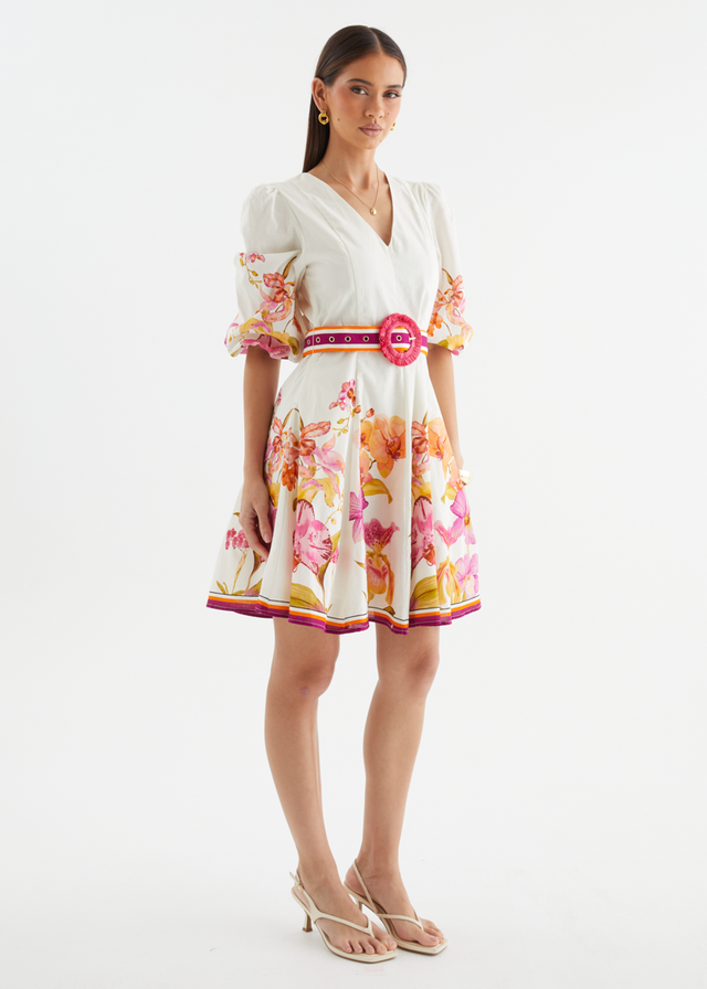 Panama Dress - Fuchsia Orchids