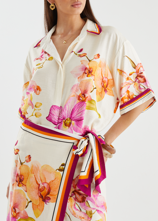 Pamalee Blouse - Fuchsia Orchids