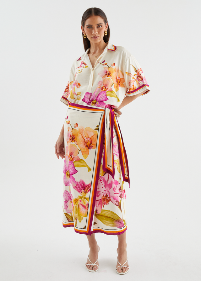 Pamalee Blouse - Fuchsia Orchids