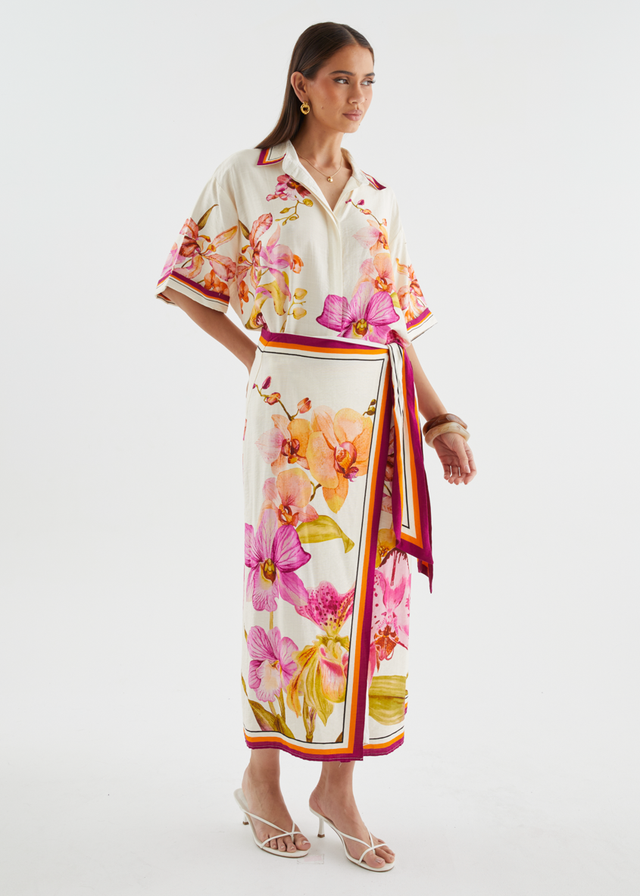 Pamalee Blouse - Fuchsia Orchids