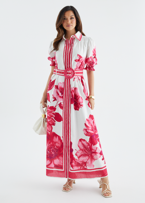 dylan maxi dress red Revelry Dylan satin dress in terracotta rust size