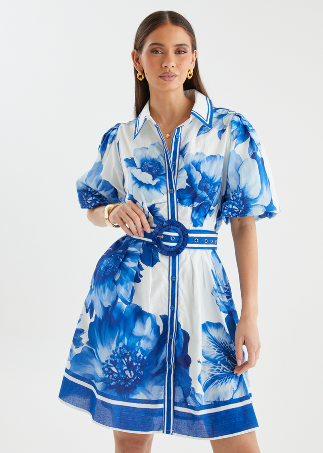 Dakotia Dress - Cobalt Dahlia