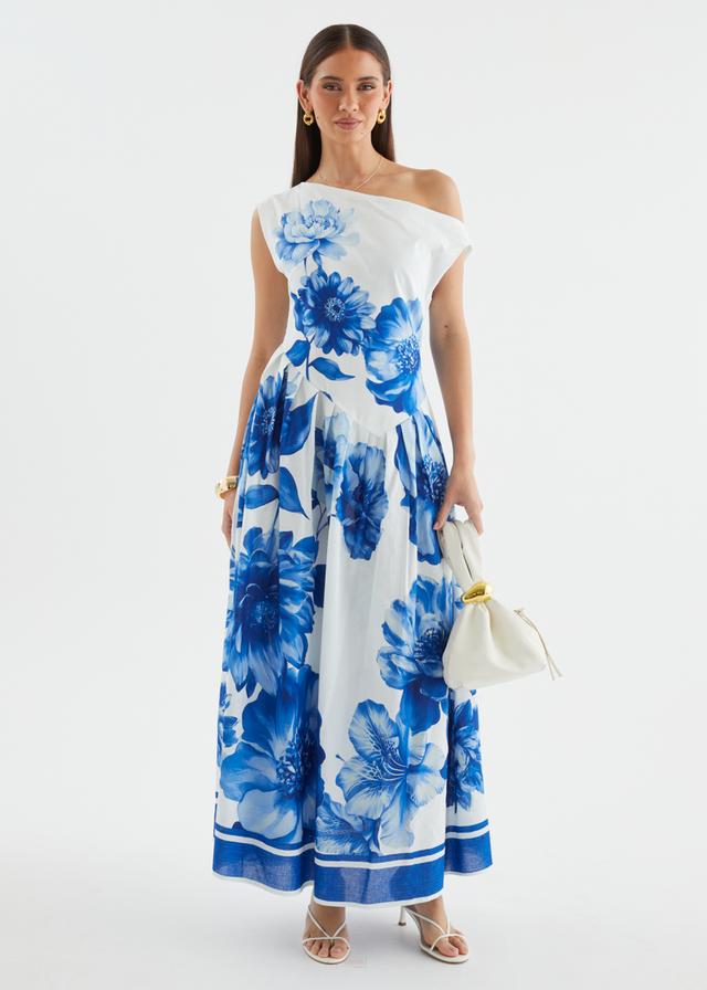 Deon Drop Shoulder Maxi Dress - Cobalt Dahlia