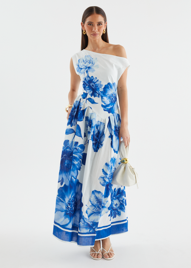 Deon Drop Shoulder Maxi Dress - Cobalt Dahlia