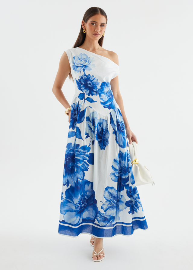 Deon Drop Shoulder Maxi Dress - Cobalt Dahlia