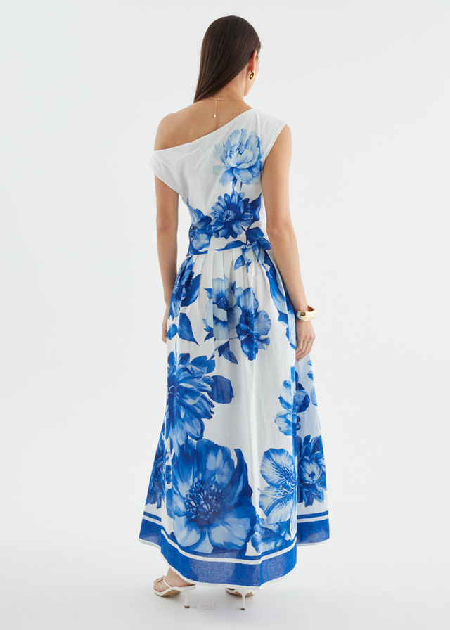 Deon Drop Shoulder Maxi Dress - Cobalt Dahlia