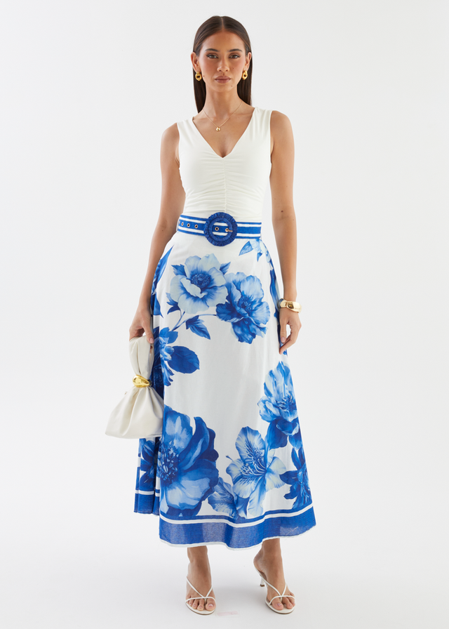 Dejana Maxi Skirt - Cobalt Dahlia