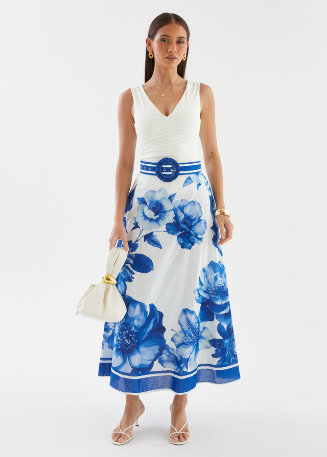 Dejana Maxi Skirt - Cobalt Dahlia
