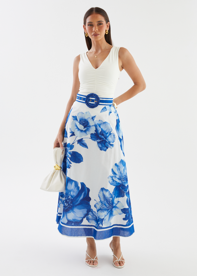 Dejana Maxi Skirt - Cobalt Dahlia