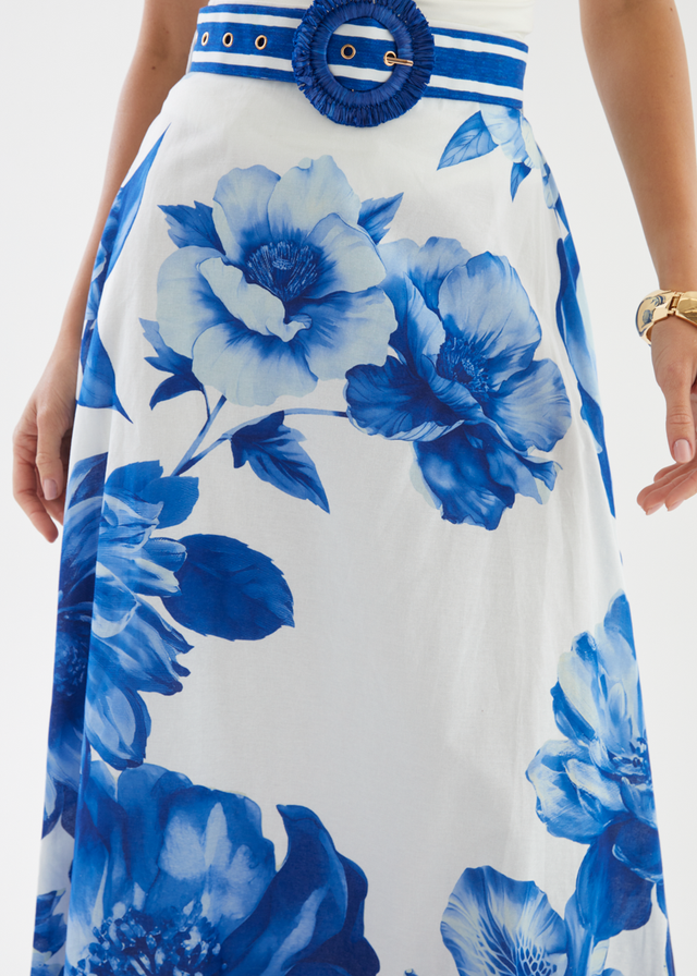 Dejana Maxi Skirt - Cobalt Dahlia
