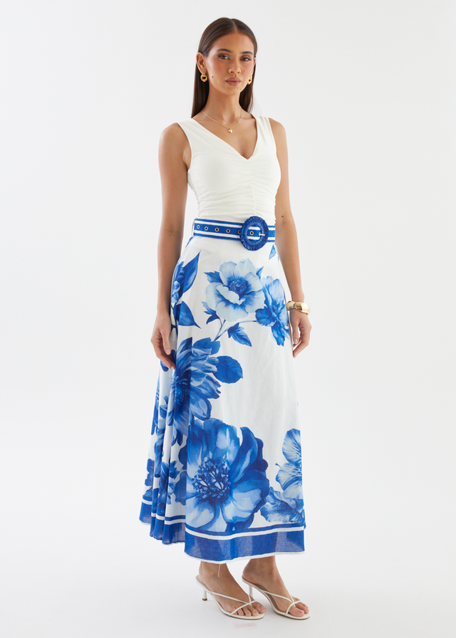 Dejana Maxi Skirt - Cobalt Dahlia