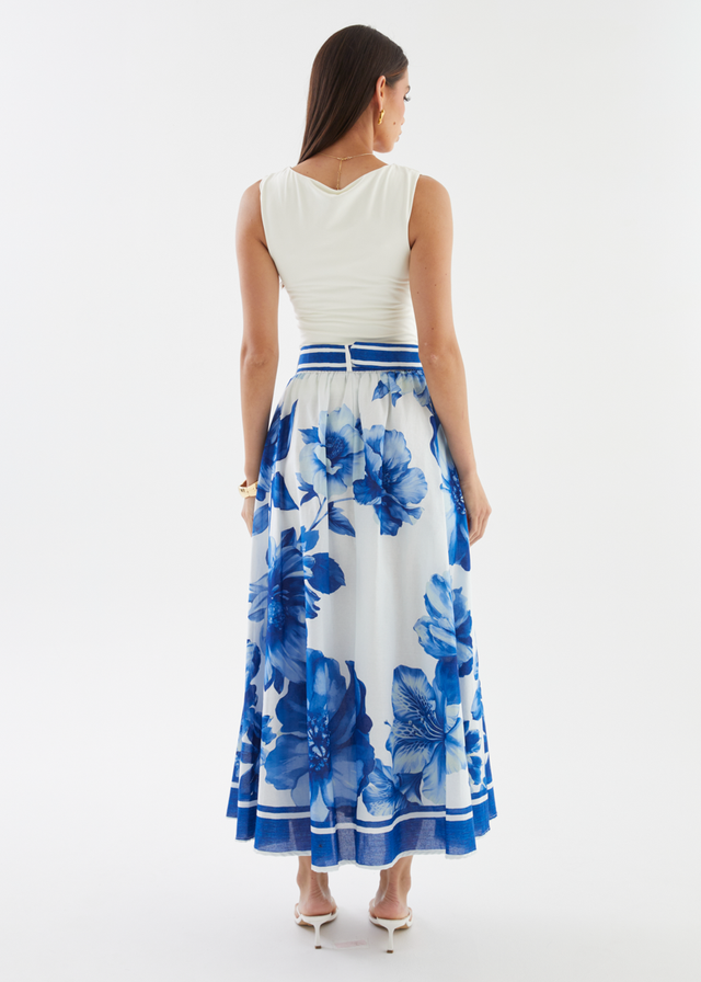 Dejana Maxi Skirt - Cobalt Dahlia