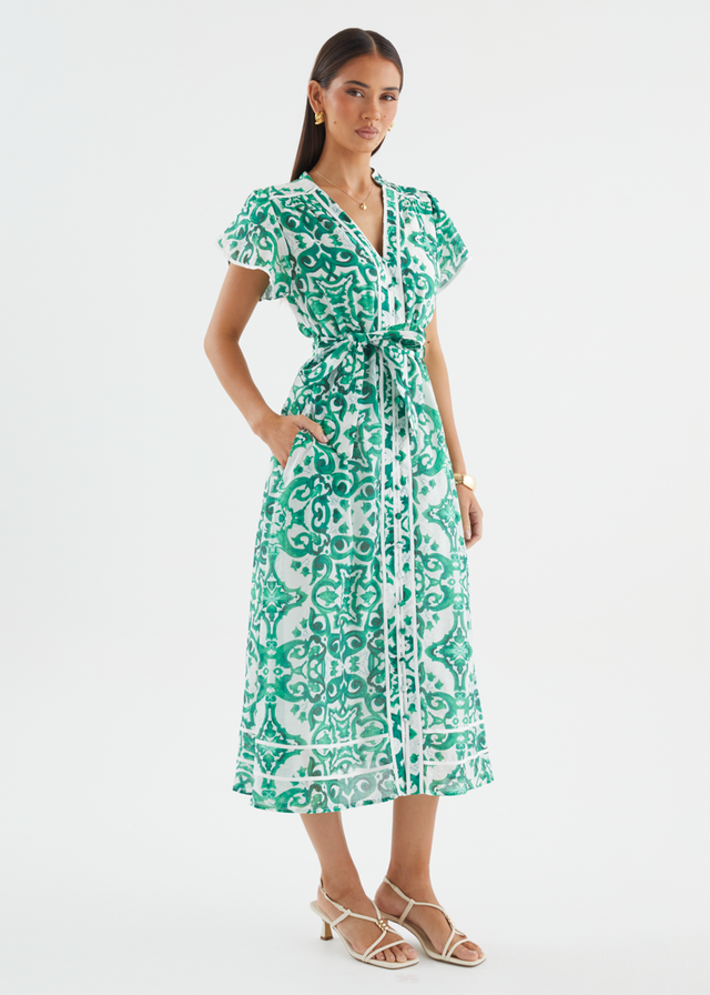Avalon Maxi Dress - Emerald Geo