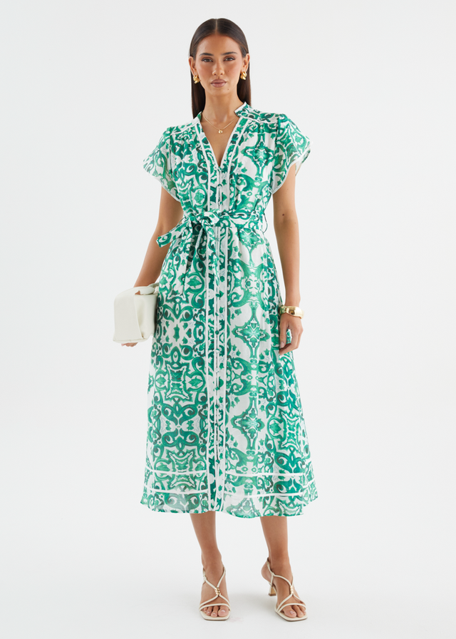 Avalon Maxi Dress - Emerald Geo