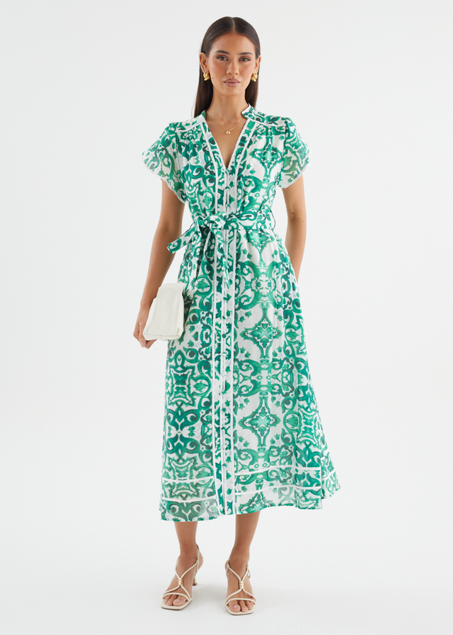 Avalon Maxi Dress - Emerald Geo