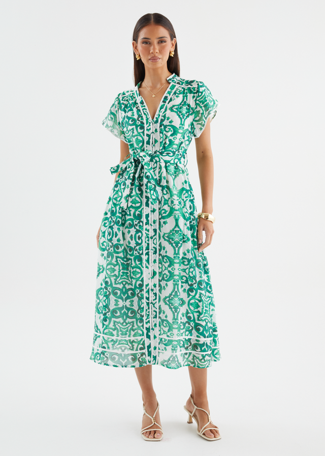 Avalon Maxi Dress - Emerald Geo