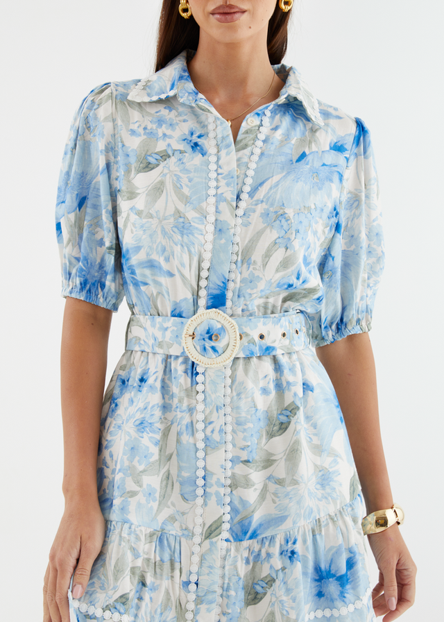Karyna Dress - Baby Blue Blossom