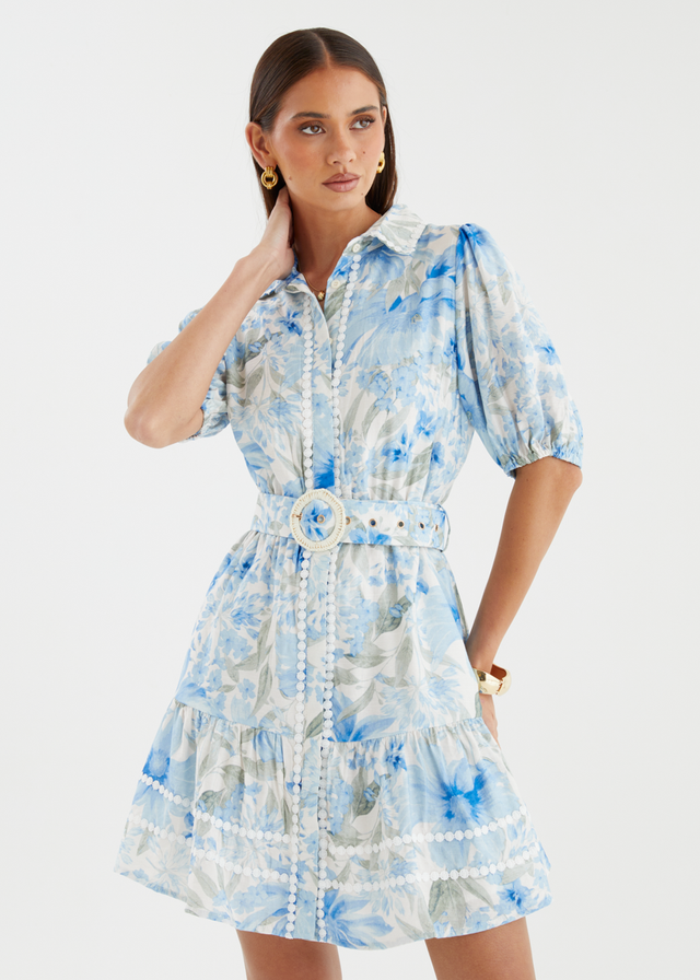Karyna Dress - Baby Blue Blossom