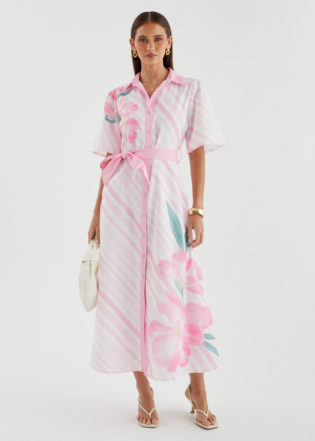 Debbi Maxi Dress - Pink Stripe