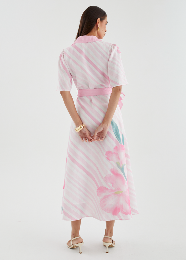 Debbi Maxi Dress - Pink Stripe