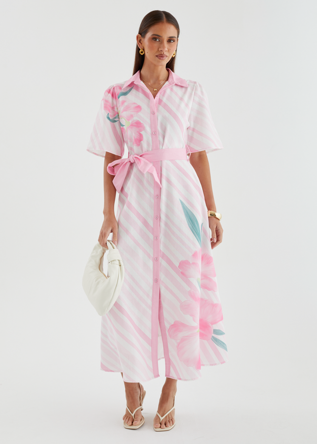 Debbi Maxi Dress - Pink Stripe