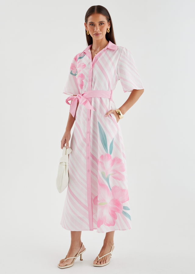 Debbi Maxi Dress - Pink Stripe